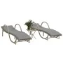 Liegestühle mit Tisch, 2 Stück, aus synthetischem Rattan in Beige. von vidaXL, Liegen - Ref: Foro24-368267, Preis: 267,75 €, ...