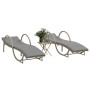 Liegestühle mit Tisch, 2 Stück, aus synthetischem Rattan in Beige. von vidaXL, Liegen - Ref: Foro24-368267, Preis: 271,89 €, ...