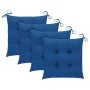 Sillas de jardín 4 uds madera maciza de teca con cojines azules de vidaXL, Sillas de jardín - Ref: Foro24-3062593, Precio: 24...
