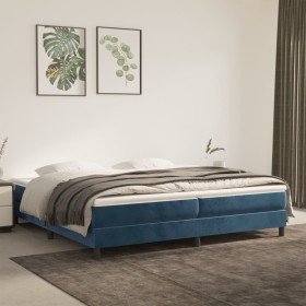 Estructura cama sin colchón terciopelo azul oscuro 200x200 cm Estructura cama sin colchón terciopelo azul oscuro 200x200 cm
