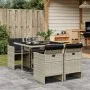 Garden dining set 5 pieces with light gray synthetic rattan cushions by vidaXL, Garden sets - Ref: Foro24-3277666, Price: 356...