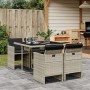 Garten-Essgruppe 5-teilig mit hellgrauen synthetischen Rattankissen von vidaXL, Gartensets - Ref: Foro24-3277666, Preis: 333,...