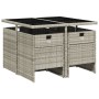 Garden dining set 5 pieces with light gray synthetic rattan cushions by vidaXL, Garden sets - Ref: Foro24-3277666, Price: 323...
