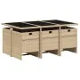 7-teiliges Garten-Essset mit beigen Kissen aus synthetischem Rattan von vidaXL, Gartensets - Ref: Foro24-3277679, Preis: 530,...