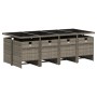 Garten-Essgruppe 9-teilig und graue synthetische Rattankissen von vidaXL, Gartensets - Ref: Foro24-3277687, Preis: 687,63 €, ...