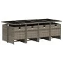 Garten-Essgruppe 9-teilig und graue synthetische Rattankissen von vidaXL, Gartensets - Ref: Foro24-3277687, Preis: 712,77 €, ...