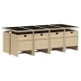 9-teiliges Garten-Essset mit beigen Kissen aus synthetischem Rattan von vidaXL, Gartensets - Ref: Foro24-3277691, Preis: 706,...