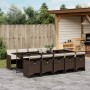 Garden dining set 11 pieces and brown synthetic rattan cushions by vidaXL, Garden sets - Ref: Foro24-3277700, Price: 868,66 €...