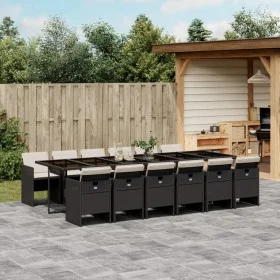Garden dining set with cushions 13 pieces black synthetic rattan by vidaXL, Garden sets - Ref: Foro24-3277709, Price: 1,00 €,...