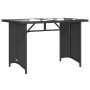 Set comedor de jardín 2 pzas con cojines ratán sintético negro
