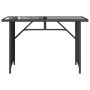 Set comedor de jardín 2 pzas con cojines ratán sintético negro