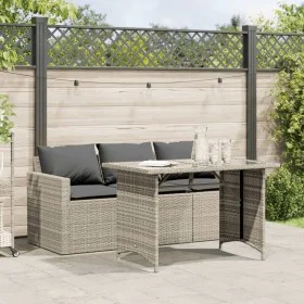Garden dining set and cushions 2 pieces light gray synthetic rattan by vidaXL, Garden sets - Ref: Foro24-366334, Price: 288,1...