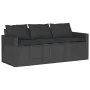 3-seater garden sofa with black synthetic rattan cushions by vidaXL, Outdoor sofas - Ref: Foro24-366341, Price: 215,43 €, Dis...