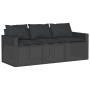 3-Sitzer-Gartensofa mit schwarzen synthetischen Rattankissen von vidaXL, Outdoor-Sofas - Ref: Foro24-366341, Preis: 214,99 €,...