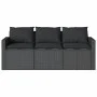 3-seater garden sofa with black synthetic rattan cushions by vidaXL, Outdoor sofas - Ref: Foro24-366341, Price: 215,43 €, Dis...