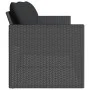 3-seater garden sofa with black synthetic rattan cushions by vidaXL, Outdoor sofas - Ref: Foro24-366341, Price: 215,43 €, Dis...