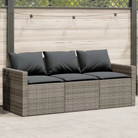 3-seater garden sofa with gray synthetic rattan cushions by vidaXL, Outdoor sofas - Ref: Foro24-366343, Price: 210,94 €, Disc...