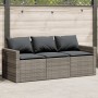 3-seater garden sofa with gray synthetic rattan cushions by vidaXL, Outdoor sofas - Ref: Foro24-366343, Price: 201,90 €, Disc...