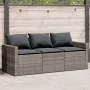 3-seater garden sofa with gray synthetic rattan cushions by vidaXL, Outdoor sofas - Ref: Foro24-366343, Price: 210,94 €, Disc...