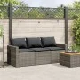 3-seater garden sofa with gray synthetic rattan cushions by vidaXL, Outdoor sofas - Ref: Foro24-366343, Price: 210,94 €, Disc...