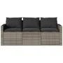 3-seater garden sofa with gray synthetic rattan cushions by vidaXL, Outdoor sofas - Ref: Foro24-366343, Price: 210,94 €, Disc...