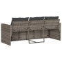 3-Sitzer-Gartensofa mit grauen synthetischen Rattankissen von vidaXL, Outdoor-Sofas - Ref: Foro24-366343, Preis: 201,90 €, Ra...