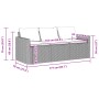 3-Sitzer-Gartensofa mit grauen synthetischen Rattankissen von vidaXL, Outdoor-Sofas - Ref: Foro24-366343, Preis: 201,90 €, Ra...