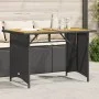 Garden table black PE rattan wooden surface 110x68x70 cm by vidaXL, Garden tables - Ref: Foro24-366355, Price: 99,11 €, Disco...