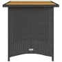 Garden table black PE rattan wooden surface 110x68x70 cm by vidaXL, Garden tables - Ref: Foro24-366355, Price: 99,11 €, Disco...