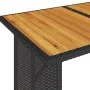 Garden table black PE rattan wooden surface 110x68x70 cm by vidaXL, Garden tables - Ref: Foro24-366355, Price: 99,11 €, Disco...