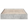 Betongraues Holzwerkstoffbett mit Schubladen 150x200 cm von vidaXL, Betten und Lattenroste - Ref: Foro24-3280653, Preis: 170,...