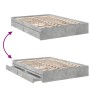 Concrete gray engineered wood bed with drawers 150x200 cm by vidaXL, Beds and slatted bases - Ref: Foro24-3280653, Price: 170...