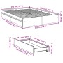 Cama con cajones madera ingeniería gris hormigón 150x200 cm de vidaXL, Camas y somieres - Ref: Foro24-3280653, Precio: 170,82...