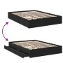 Black engineered wood bed frame with drawers 150x200 cm by vidaXL, Beds and slatted bases - Ref: Foro24-3280651, Price: 173,3...