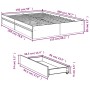 Black engineered wood bed frame with drawers 150x200 cm by vidaXL, Beds and slatted bases - Ref: Foro24-3280651, Price: 175,3...
