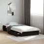 Black engineered wood bed with drawers 90x200 cm by vidaXL, Beds and slatted bases - Ref: Foro24-3280679, Price: 135,82 €, Di...
