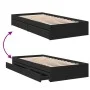 Black engineered wood bed with drawers 90x200 cm by vidaXL, Beds and slatted bases - Ref: Foro24-3280679, Price: 135,82 €, Di...