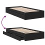 Cama con cajones madera de ingeniería negra 90x200 cm de vidaXL, Camas y somieres - Ref: Foro24-3280679, Precio: 136,79 €, De...