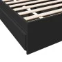 Black engineered wood bed with drawers 90x200 cm by vidaXL, Beds and slatted bases - Ref: Foro24-3280679, Price: 135,82 €, Di...