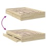 Bett aus Sonoma-Eichenholzwerkstoff mit Schubladen, 140 x 190 cm von vidaXL, Betten und Lattenroste - Ref: Foro24-3280687, Pr...