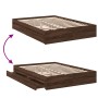 Oak brown engineered wood bed with drawers 140x190 cm by vidaXL, Beds and slatted bases - Ref: Foro24-3280691, Price: 186,09 ...