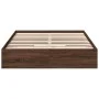 Oak brown engineered wood bed with drawers 135x190 cm by vidaXL, Beds and slatted bases - Ref: Foro24-3280698, Price: 186,45 ...