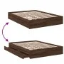 Oak brown engineered wood bed with drawers 135x190 cm by vidaXL, Beds and slatted bases - Ref: Foro24-3280698, Price: 186,45 ...