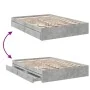 Cama con cajones madera de ingeniería gris hormigón 120x190 cm de vidaXL, Camas y somieres - Ref: Foro24-3280702, Precio: 154...