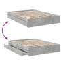 Concrete gray engineered wood bed with drawers 120x190 cm by vidaXL, Beds and slatted bases - Ref: Foro24-3280702, Price: 156...