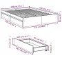 Cama con cajones madera de ingeniería gris hormigón 120x190 cm de vidaXL, Camas y somieres - Ref: Foro24-3280702, Precio: 154...