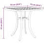 Grüner Gartentisch aus Aluminiumguss, 53 x 53 x 53 cm von vidaXL, Gartentische - Ref: Foro24-4002822, Preis: 74,09 €, Rabatt: %