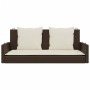 Schaukelbank mit braunen synthetischen Rattankissen 119x56x48 cm von vidaXL, Gartenbänke - Ref: Foro24-365630, Preis: 140,34 ...