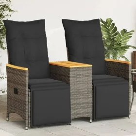 2-Sitzer-Gartensofa mit grauem PE-Rattantisch von vidaXL, Outdoor-Sofas - Ref: Foro24-365723, Preis: 286,31 €, Rabatt: %