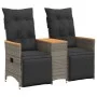 2-Sitzer-Gartensofa mit grauem PE-Rattantisch von vidaXL, Outdoor-Sofas - Ref: Foro24-365723, Preis: 286,31 €, Rabatt: %